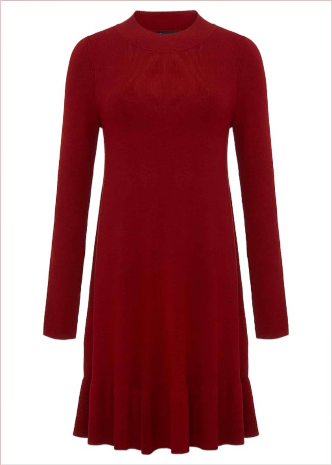  Vickie Fine Knit Mini Dress Red 221869250