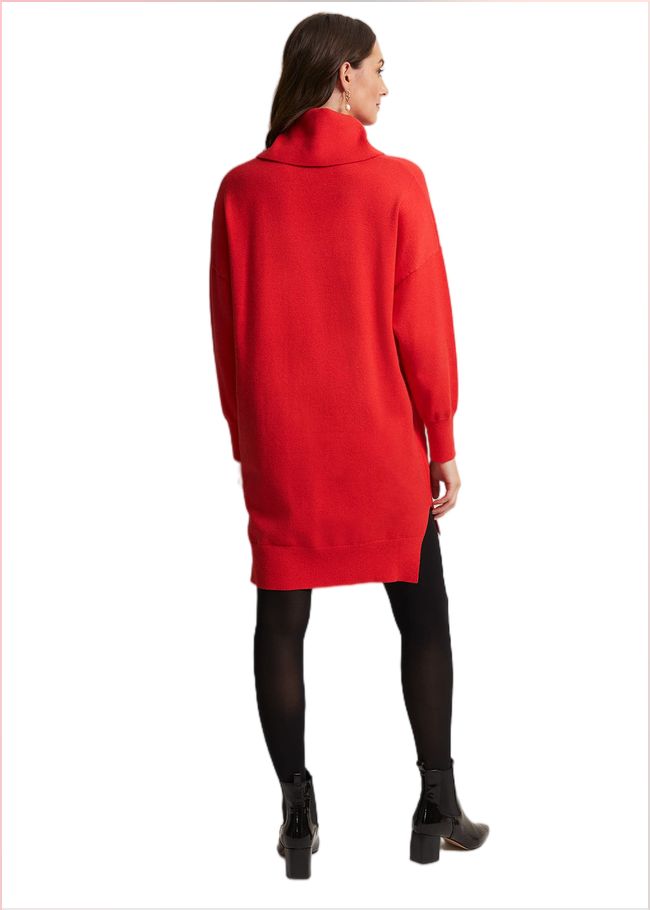  Cecilia Cowl Neck Jumper Dress Red 221875250