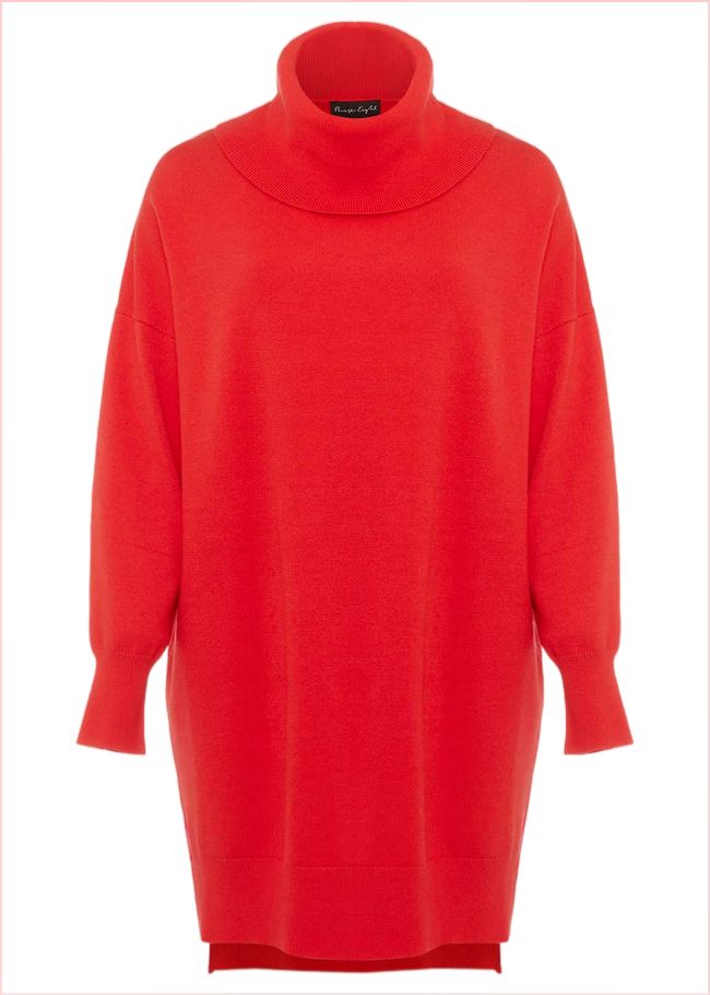  Cecilia Cowl Neck Jumper Dress Red 221875250