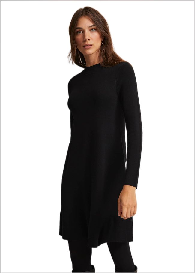  Vickie Fine Knit Mini Dress Black 221876050