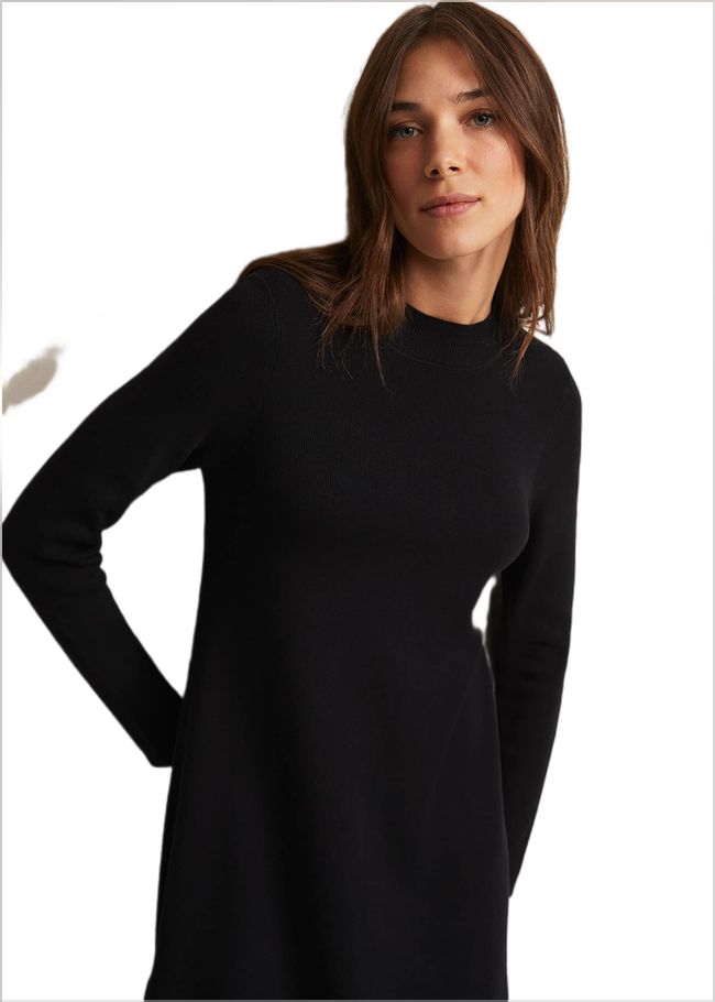  Vickie Fine Knit Mini Dress Black 221876050