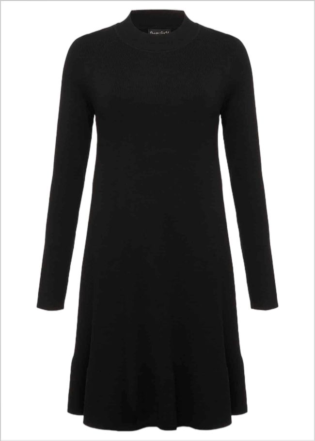  Vickie Fine Knit Mini Dress Black 221876050