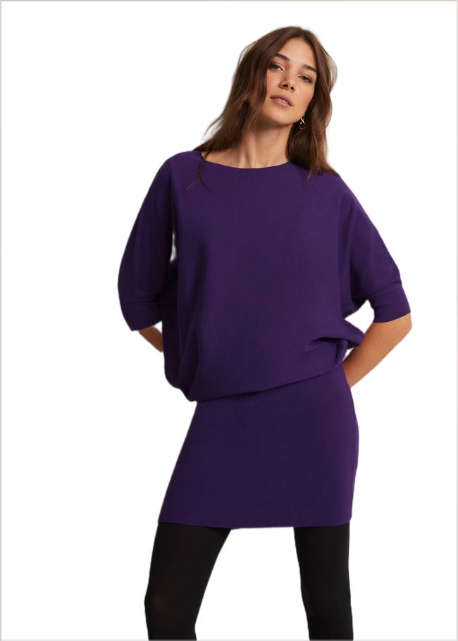  Becca Purple Batwing Mini Dress Purple 221879600