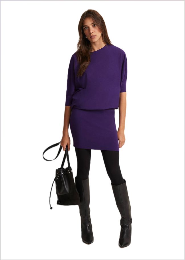  Becca Purple Batwing Mini Dress Purple 221879600