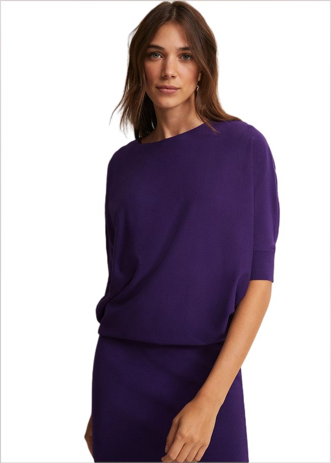  Becca Purple Batwing Mini Dress Purple 221879600