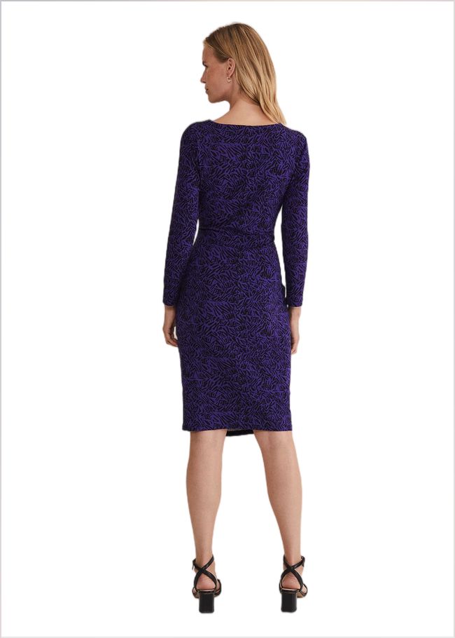  Theadora Jersey Midi Dress Black/Purple 221880399