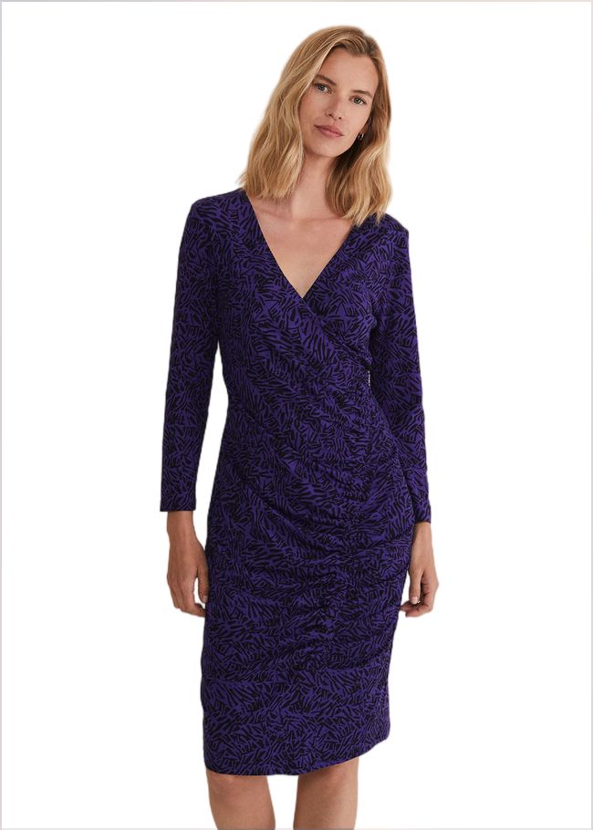  Theadora Jersey Midi Dress Black/Purple 221880399