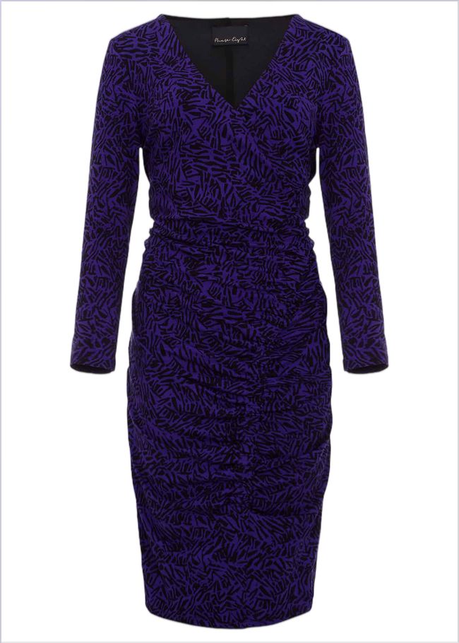  Theadora Jersey Midi Dress Black/Purple 221880399