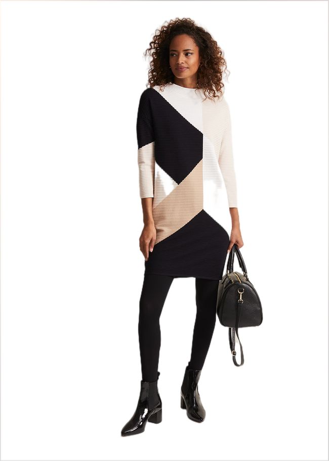  Hetty Colour Block Tunic Mini Dress Multi-Coloured 221881000