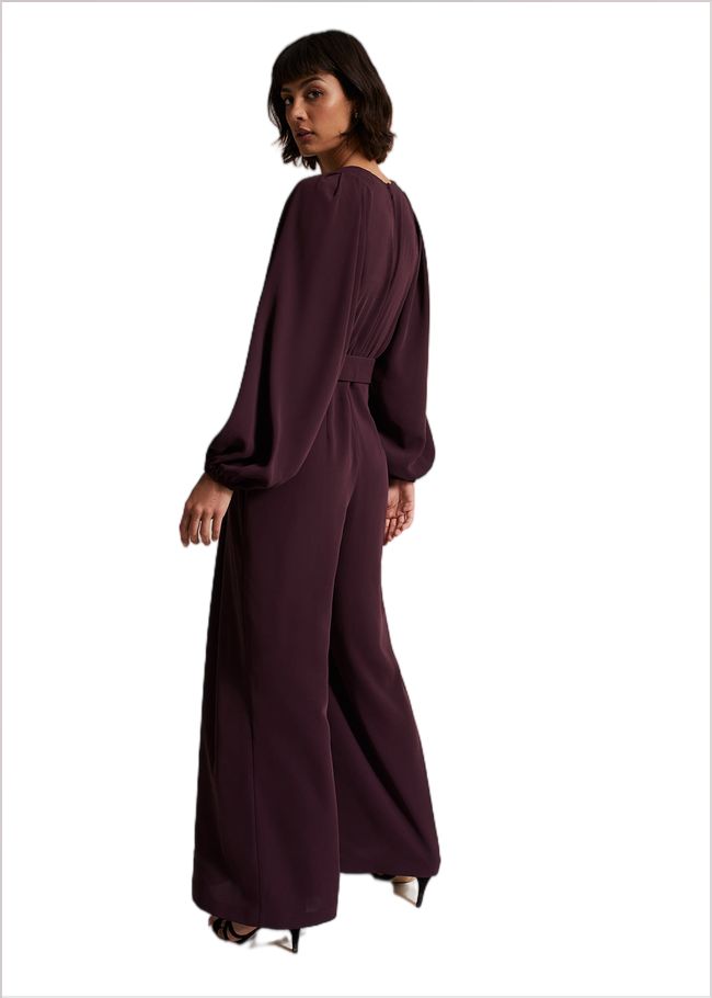  Angelina Burgundy Wide Leg Jumpsuit Burgundy 221885258