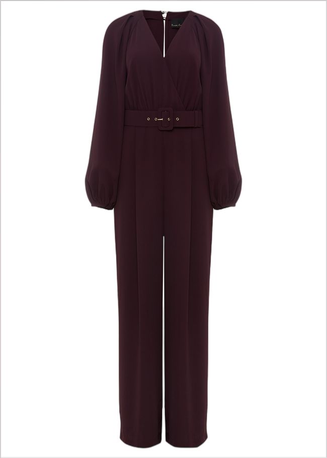  Angelina Burgundy Wide Leg Jumpsuit Burgundy 221885258