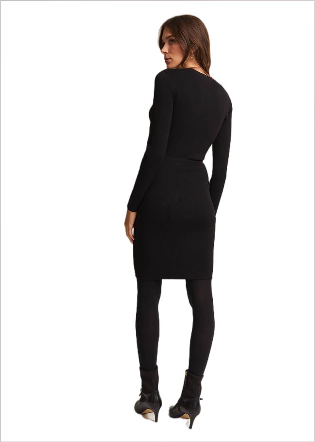  Kinza Black Knitted Mini Dress Black 221889050