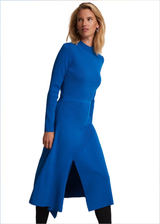  Bella Fit And Flare Midi Dress Bright Blue 221898378