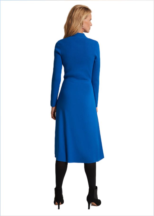  Bella Fit And Flare Midi Dress Bright Blue 221898378