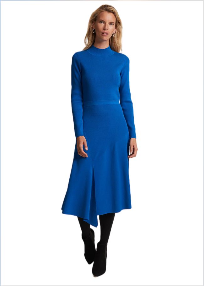  Bella Fit And Flare Midi Dress Bright Blue 221898378