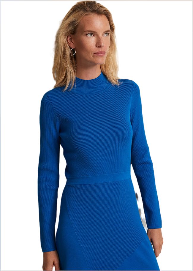  Bella Fit And Flare Midi Dress Bright Blue 221898378