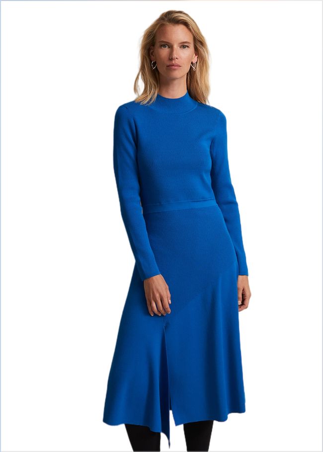  Bella Fit And Flare Midi Dress Bright Blue 221898378