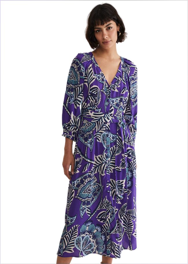  Erin Paisley Midi Dress Purple 221901600