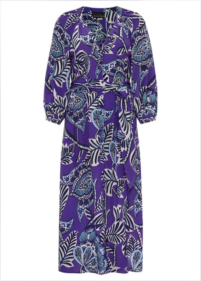  Erin Paisley Midi Dress Purple 221901600