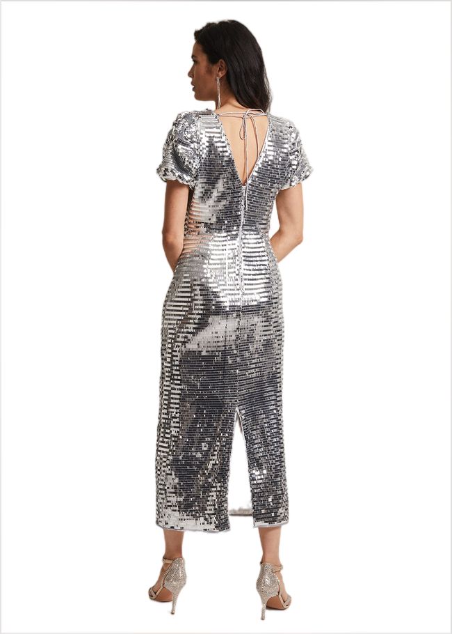  Novalie Silver Sequin Midaxi Dress Silver 221929065