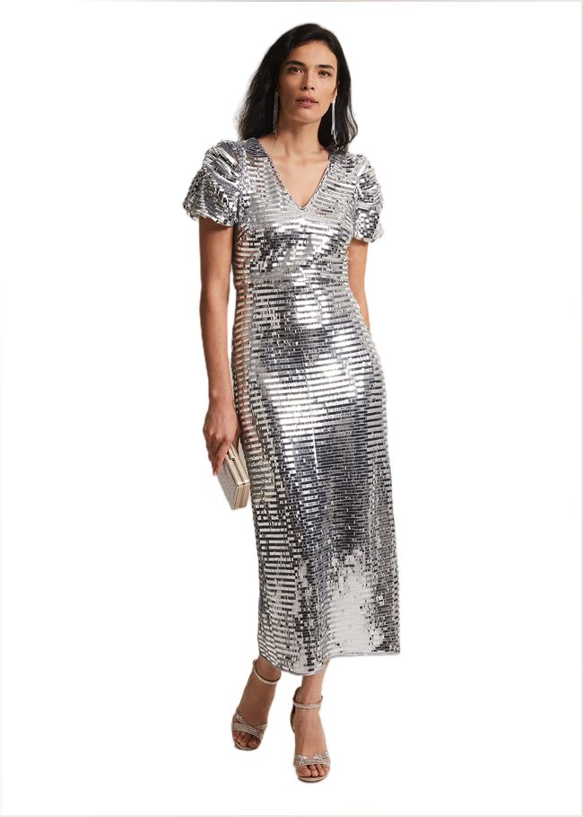  Novalie Silver Sequin Midaxi Dress Silver 221929065