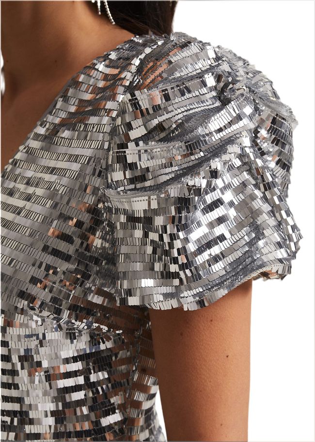  Novalie Silver Sequin Midaxi Dress Silver 221929065