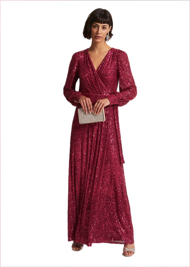  Amily Pink Sequin Maxi Dress Pink 221937300