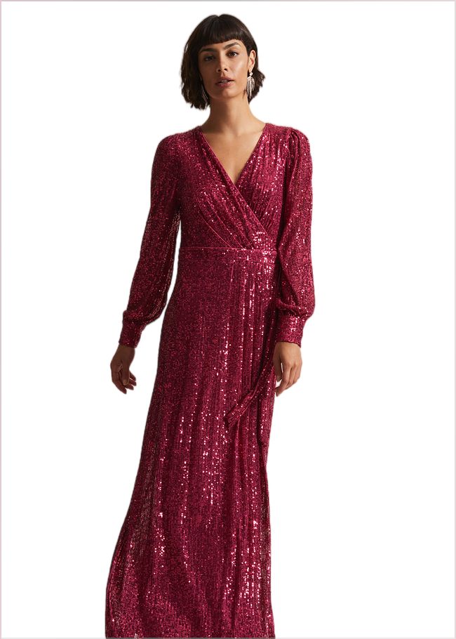  Amily Pink Sequin Maxi Dress Pink 221937300