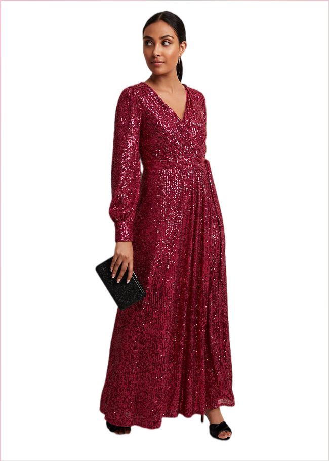  Petite Amily Pink Sequin Maxi Dress Pink 221938300