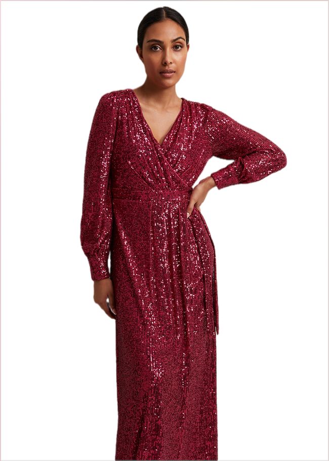  Petite Amily Pink Sequin Maxi Dress Pink 221938300