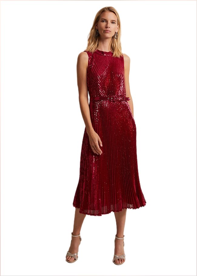  Simara Pink Sequin Midi Dress Pink 221940300