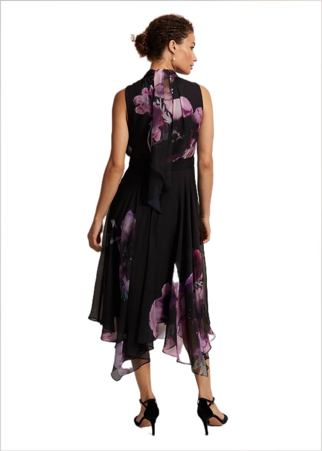  Lucinda Floral Chiffon Midi Dress Multi-Coloured 221941000