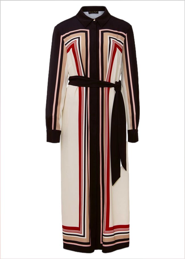  Geri Striped Shirt Midi Dress Black/Multi 221956492