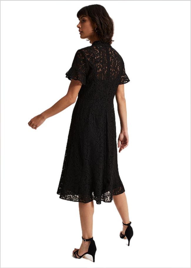  Rimsha Black Lace Midi Dress Black 221958050