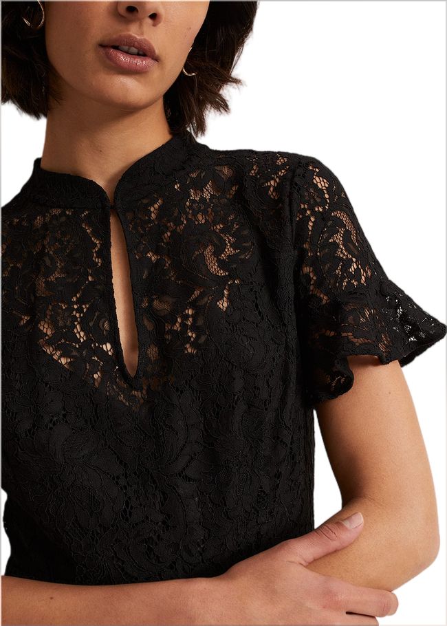  Rimsha Black Lace Midi Dress Black 221958050