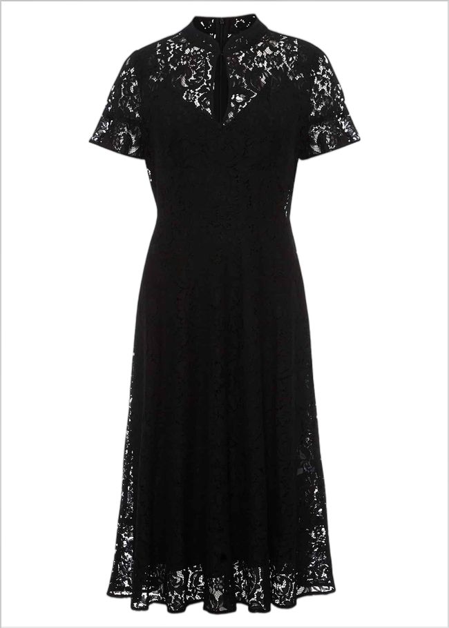  Rimsha Black Lace Midi Dress Black 221958050