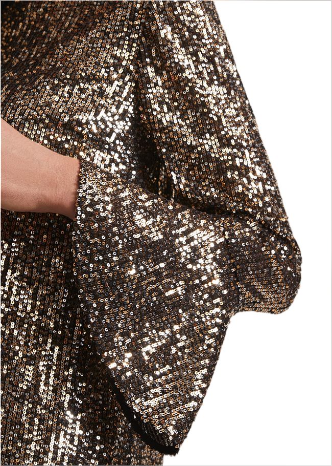  Jemima Sequin Shift Mini Dress Bronze 221959070