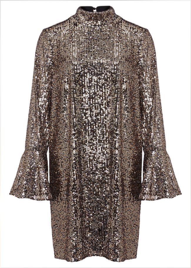  Jemima Sequin Shift Mini Dress Bronze 221959070