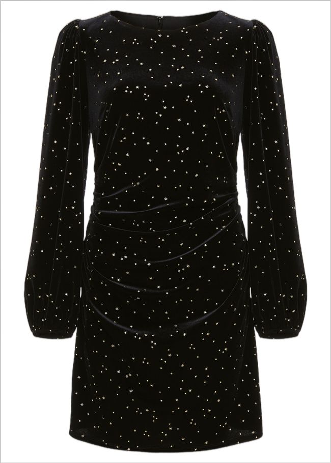  Adele Velvet Mini Dress Black 221968050