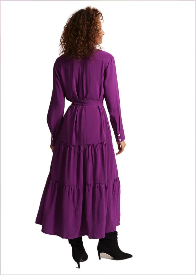  Jayden Purple Shirt Midaxi Dress Purple 222010600