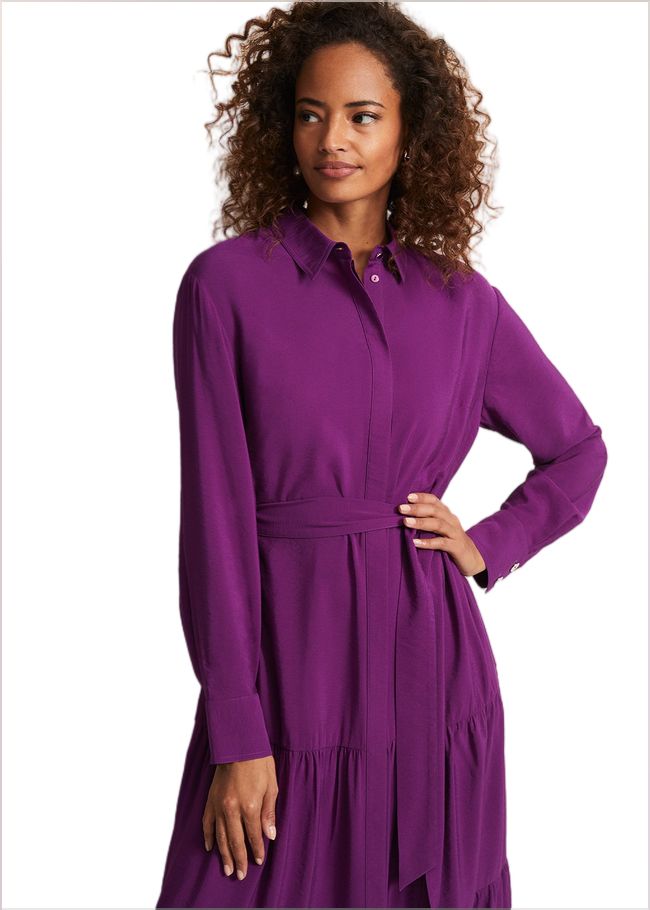  Jayden Purple Shirt Midaxi Dress Purple 222010600