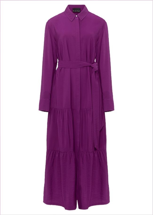  Jayden Purple Shirt Midaxi Dress Purple 222010600