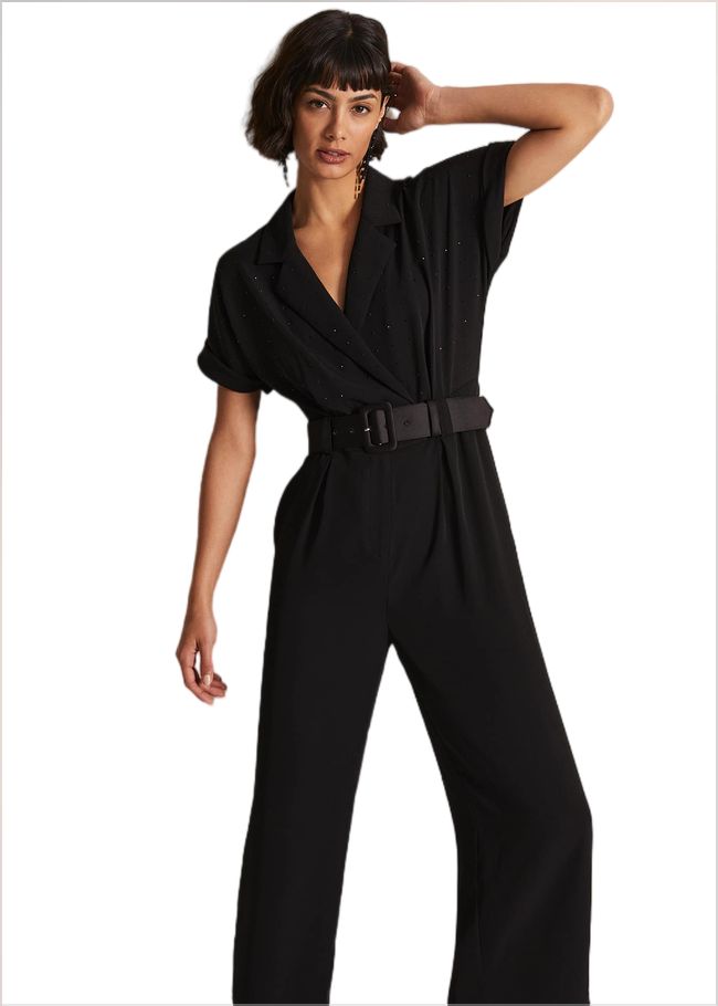  Constance Black Wide Leg Jumpsuit Black 222015050