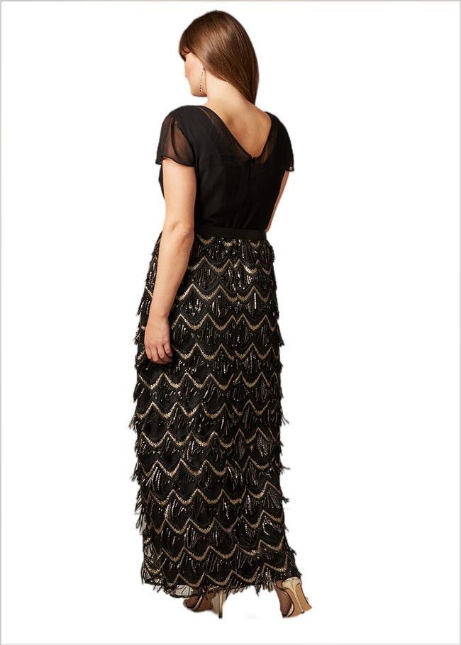  Hazel Sequin Maxi Dress Black 230583050