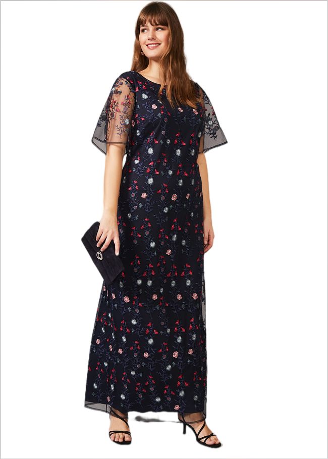  Emily Embroidered Maxi Dress Navy/Multi 230600493