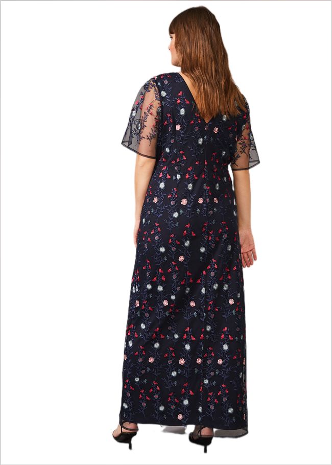  Emily Embroidered Maxi Dress Navy/Multi 230600493