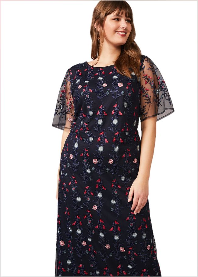  Emily Embroidered Maxi Dress Navy/Multi 230600493