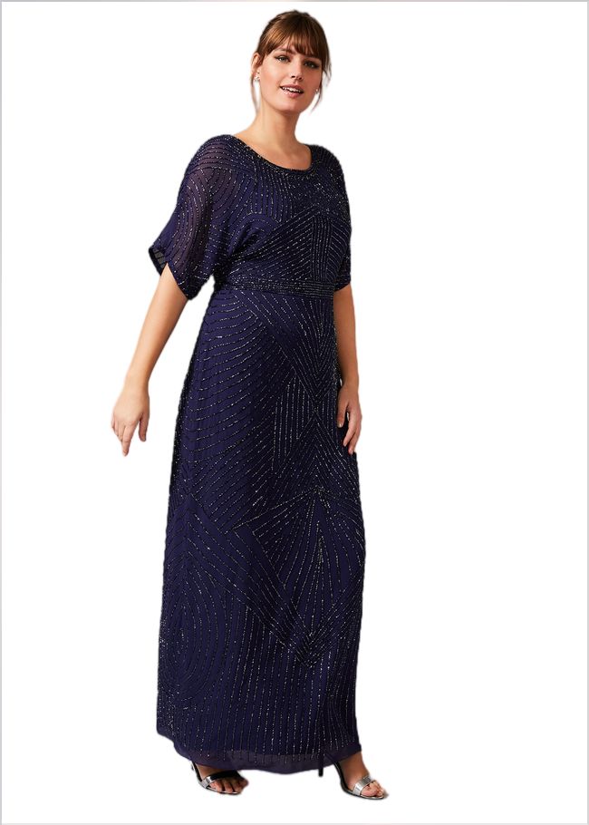  Donnatella Beaded Maxi Dress Navy 230637351