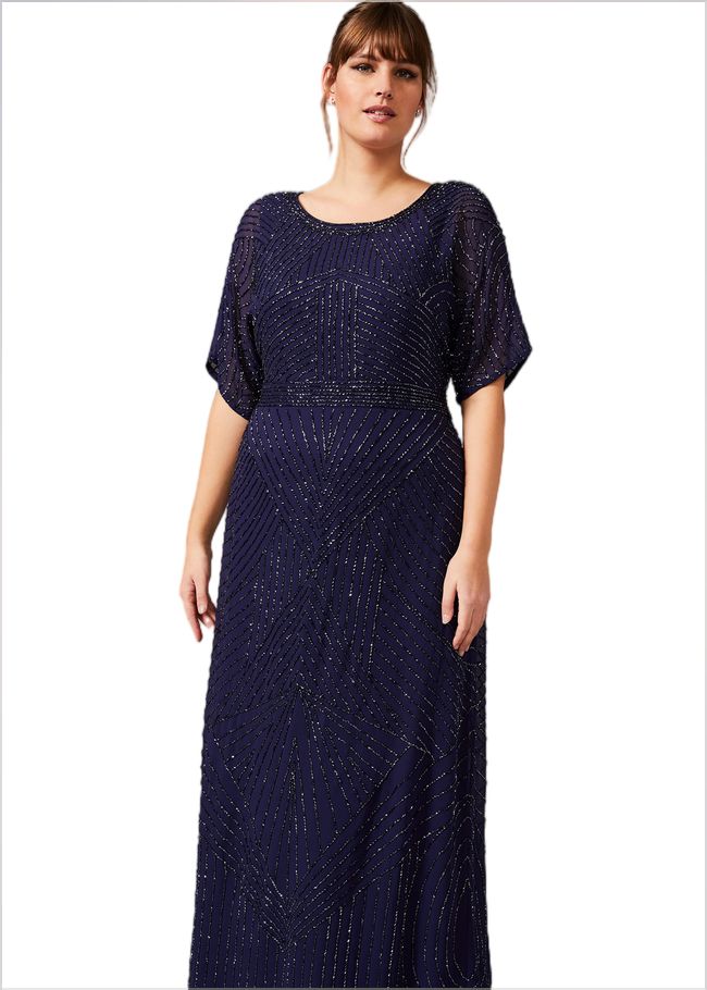  Donnatella Beaded Maxi Dress Navy 230637351