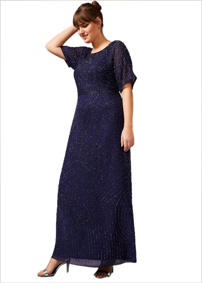  Donnatella Beaded Maxi Dress Navy 230637351